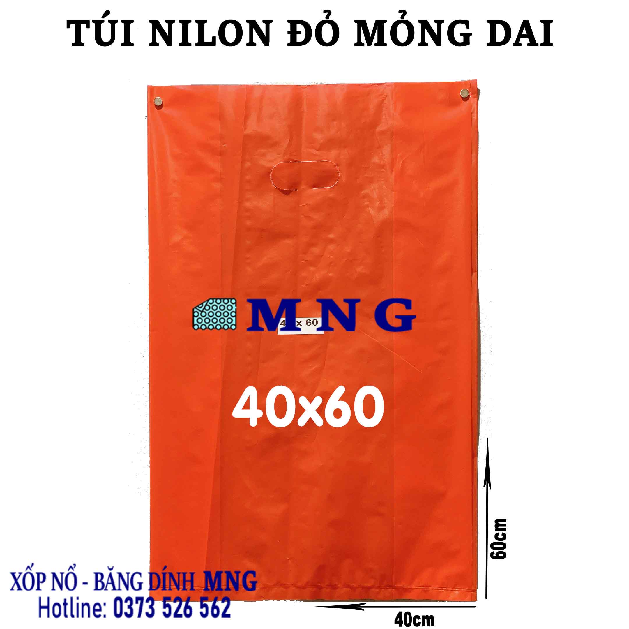 Túi nilon shop màu đỏ loại Mỏng Dai