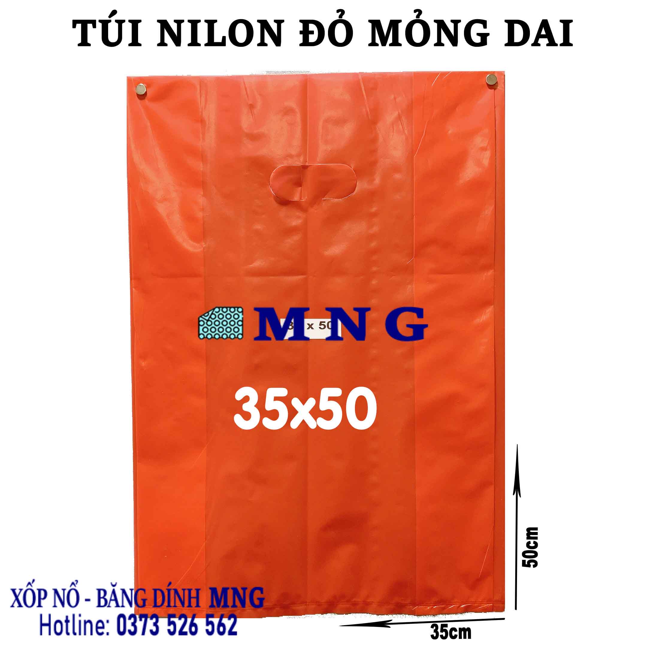 Túi nilon shop màu đỏ loại Mỏng Dai
