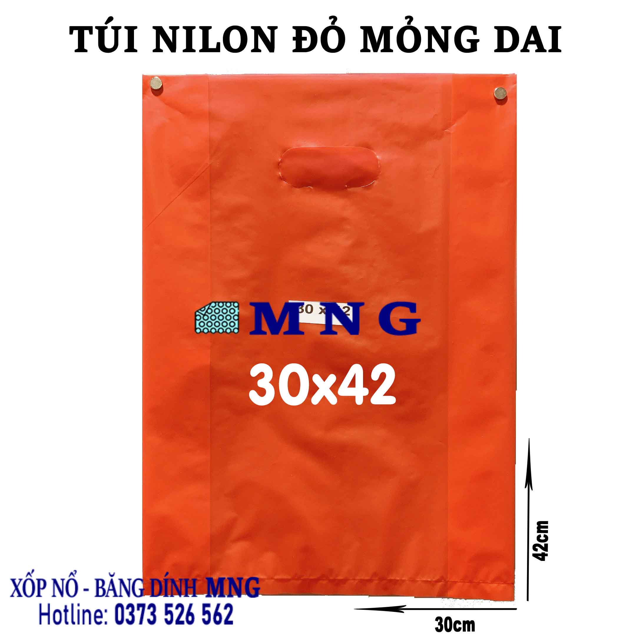 Túi nilon shop màu đỏ loại Mỏng Dai