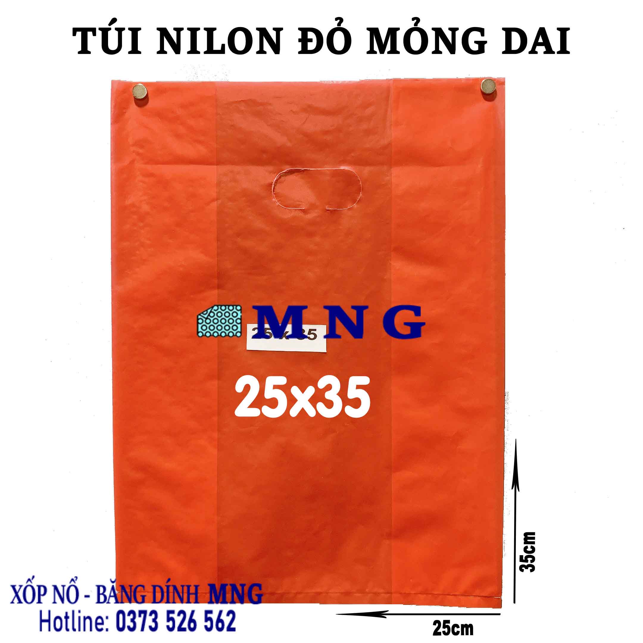 Túi nilon shop màu đỏ loại Mỏng Dai