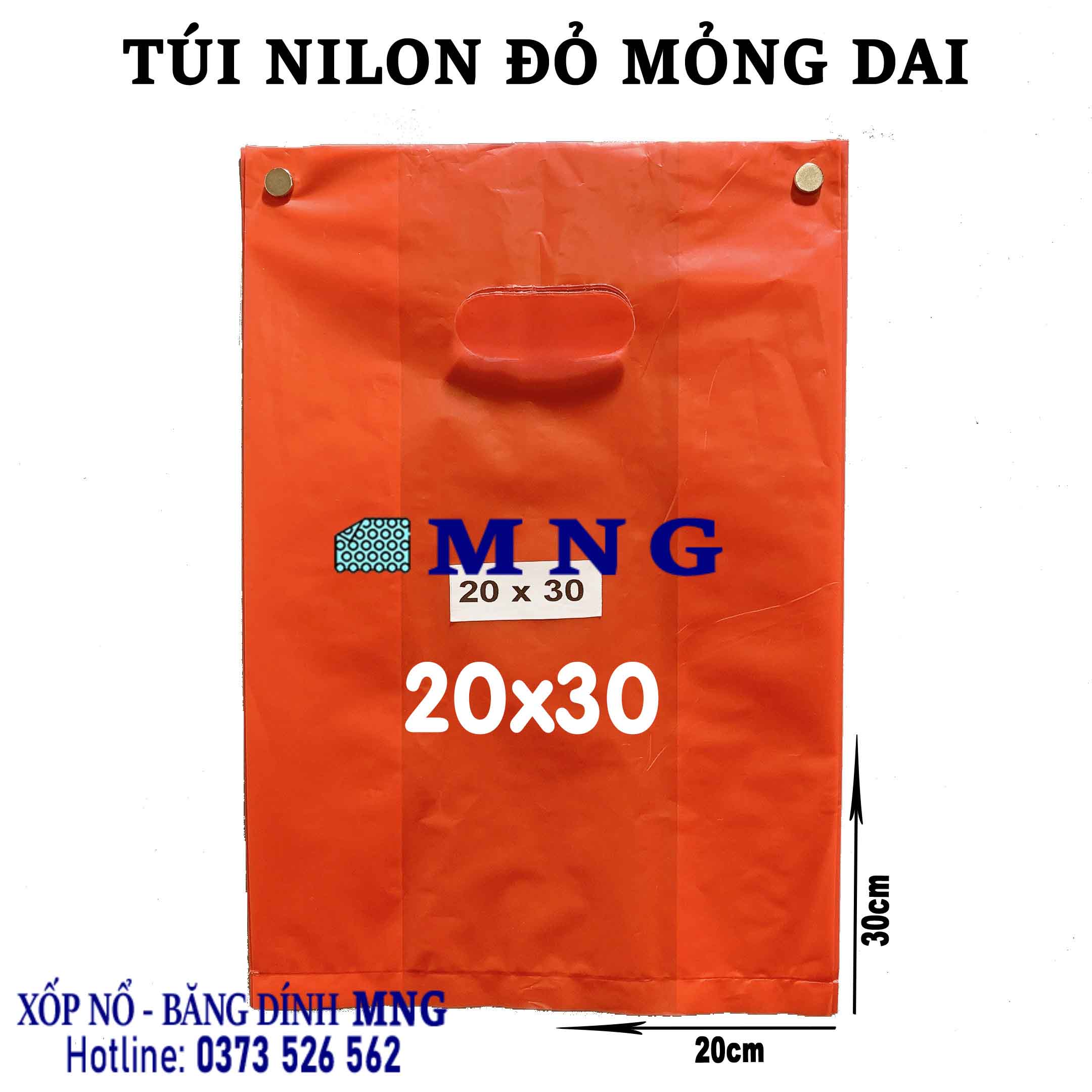 Túi nilon shop màu đỏ loại Mỏng Dai