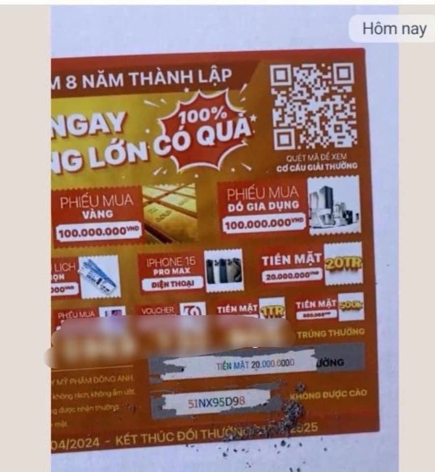 KHÁCH HÀNG MAY MẮN TRÚNG THƯỞNG 20 TRIỆU