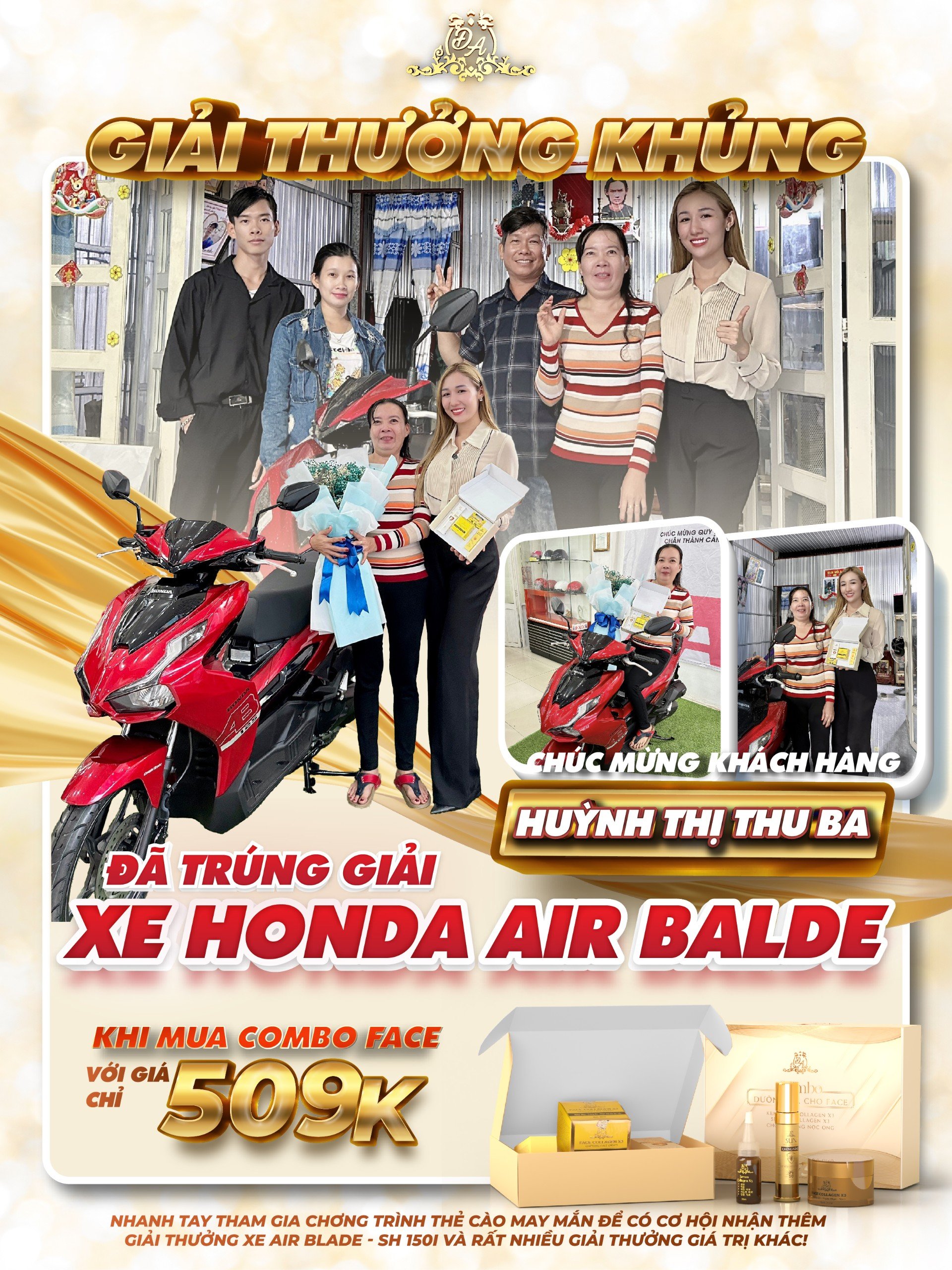 TRAO QUÀ CHO KHÁCH HÀNG MAY MẮN TRÚNG XE MÁY HONDA AIR BALADE