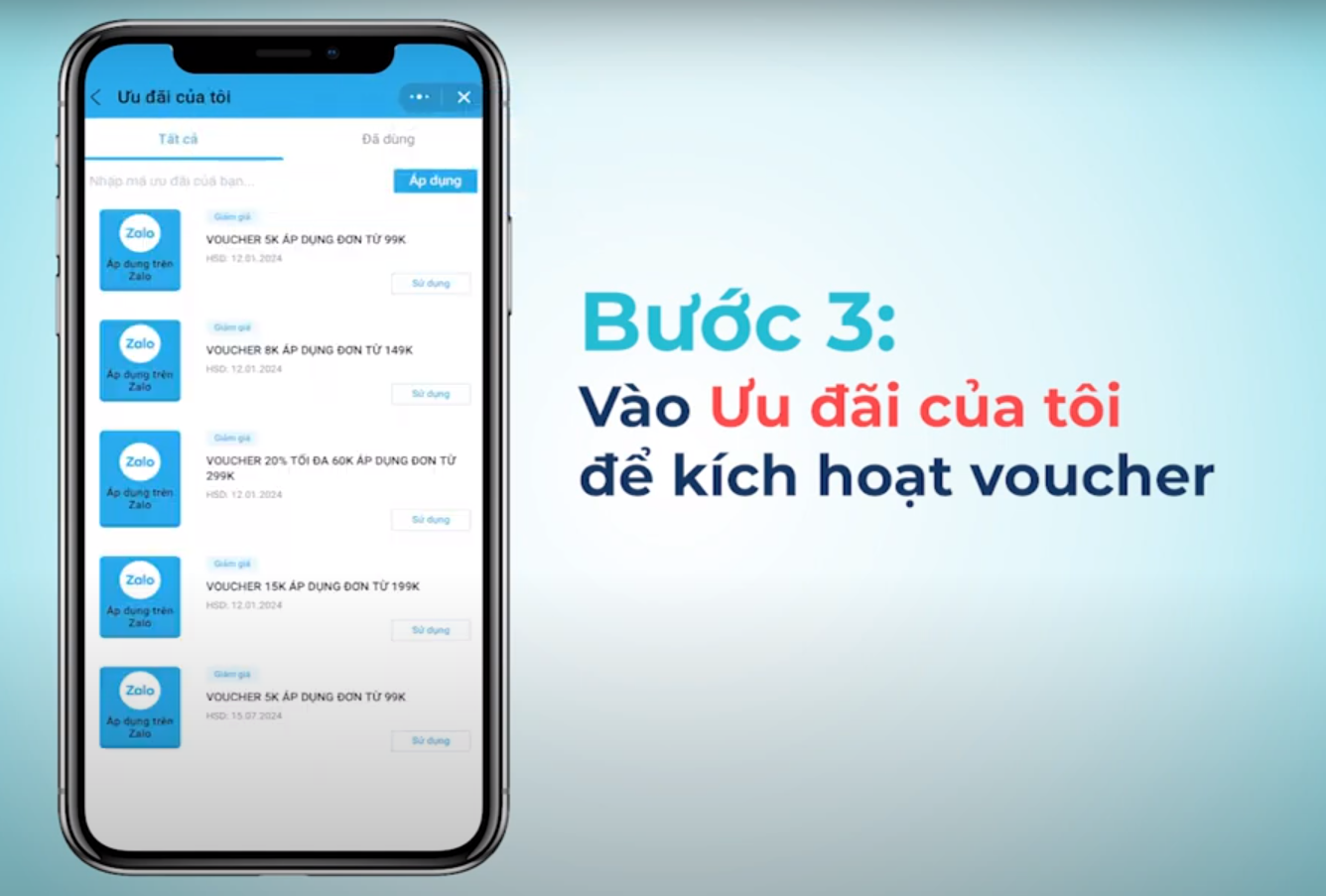 Hướng dẫn mua hàng và sử dụng Voucher tại zalo miniapp WaterPush