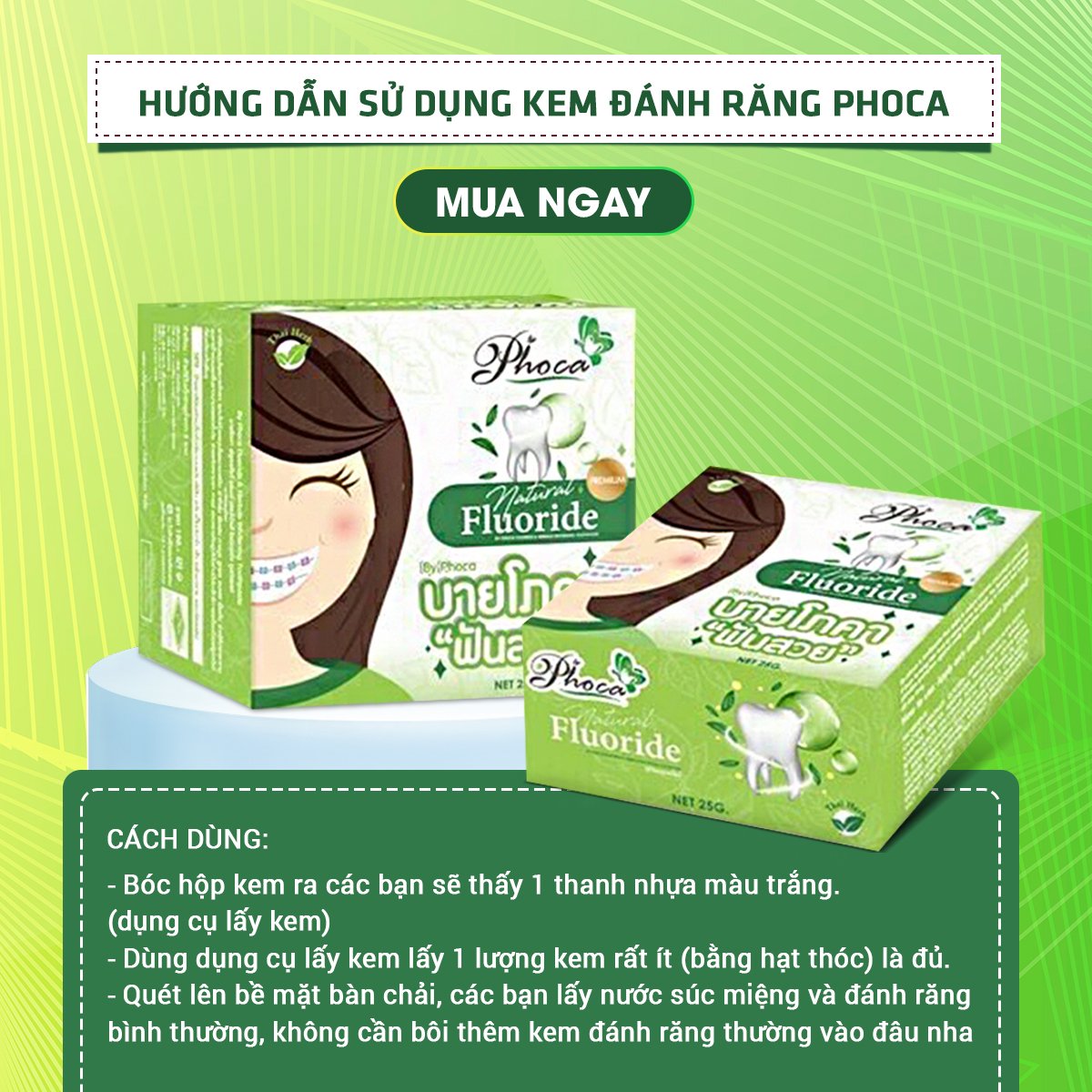 Kem đánh răng thảo dược Phoca chính hãng Thái Lan trắng răng, cải thiện hôi miệng