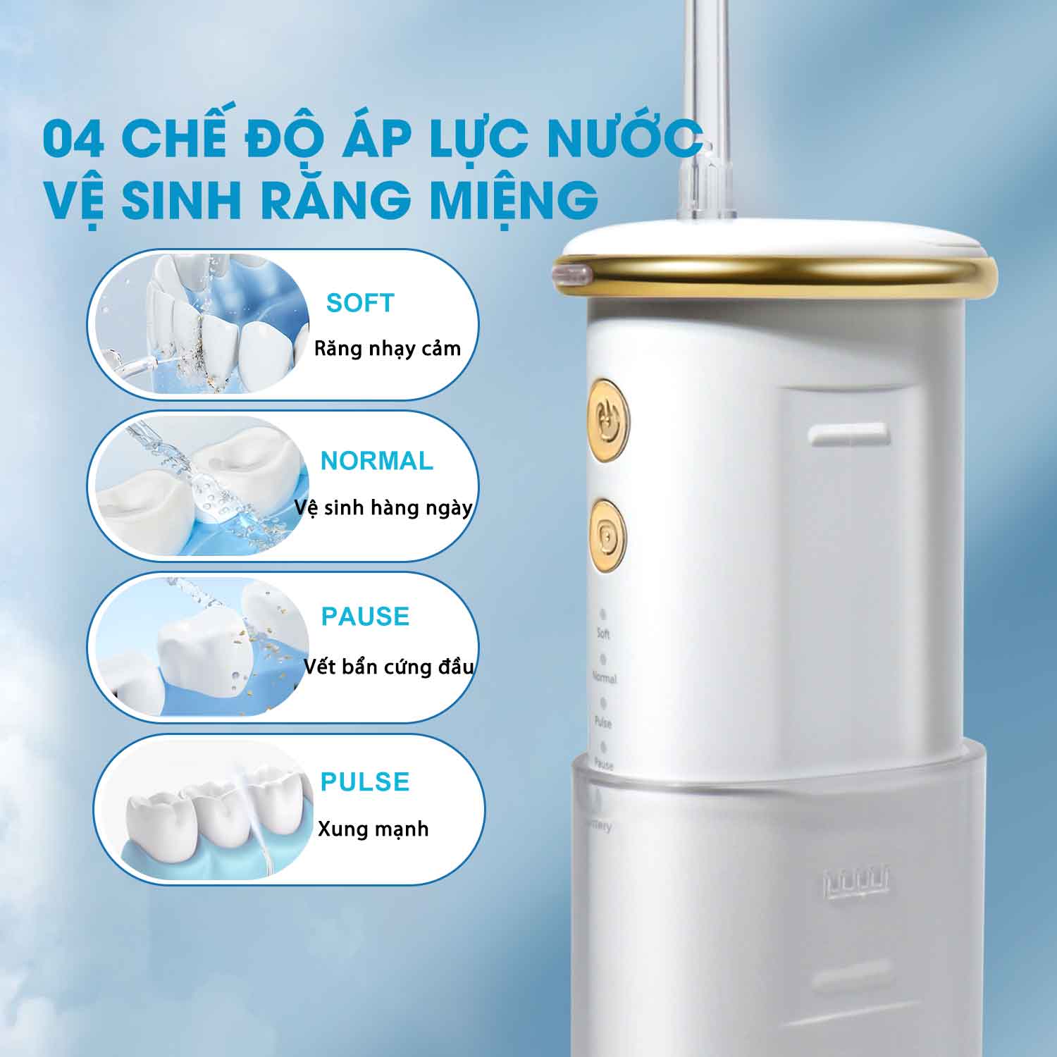 Máy tăm nước du lịch cao cấp WaterPush CY-1000 New Version - Siêu nhỏ gọn - Máy lỗi đổi mới nguyên seal 1 năm tận nhà