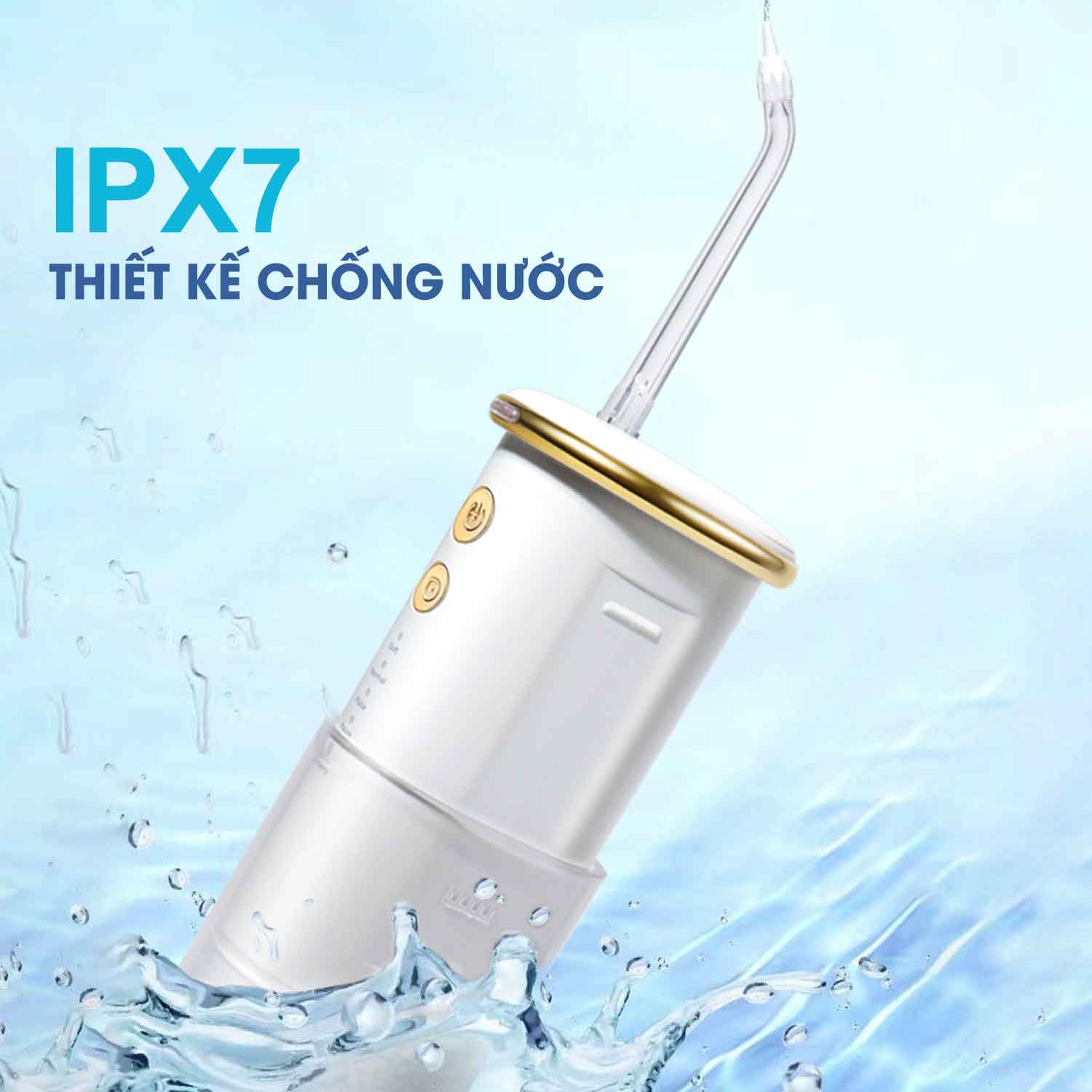 Combo Máy tăm nước du lịch cao cấp CY-1000 New Version + Nước súc miệng Nano Bạc 320ml dùng được cho tất cả tăm nước