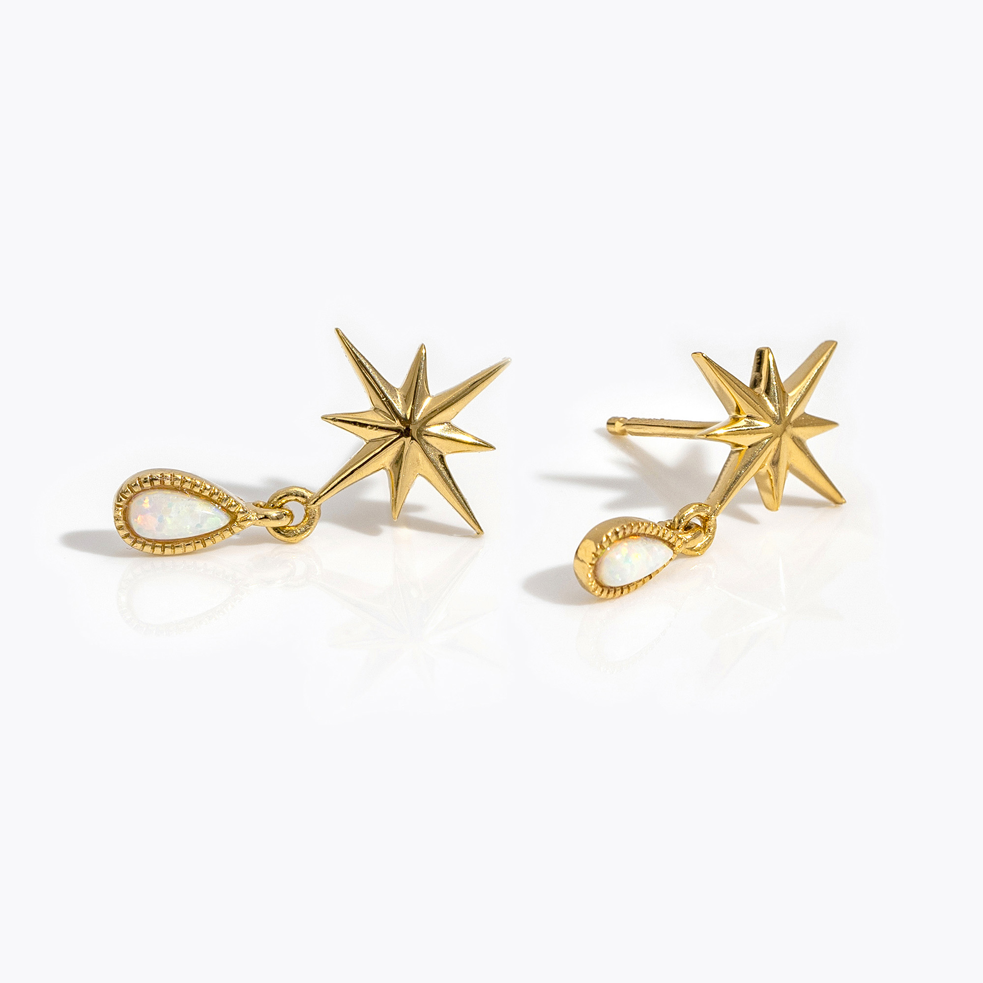 Khuyên Tai Vintage Opal North Star Studs