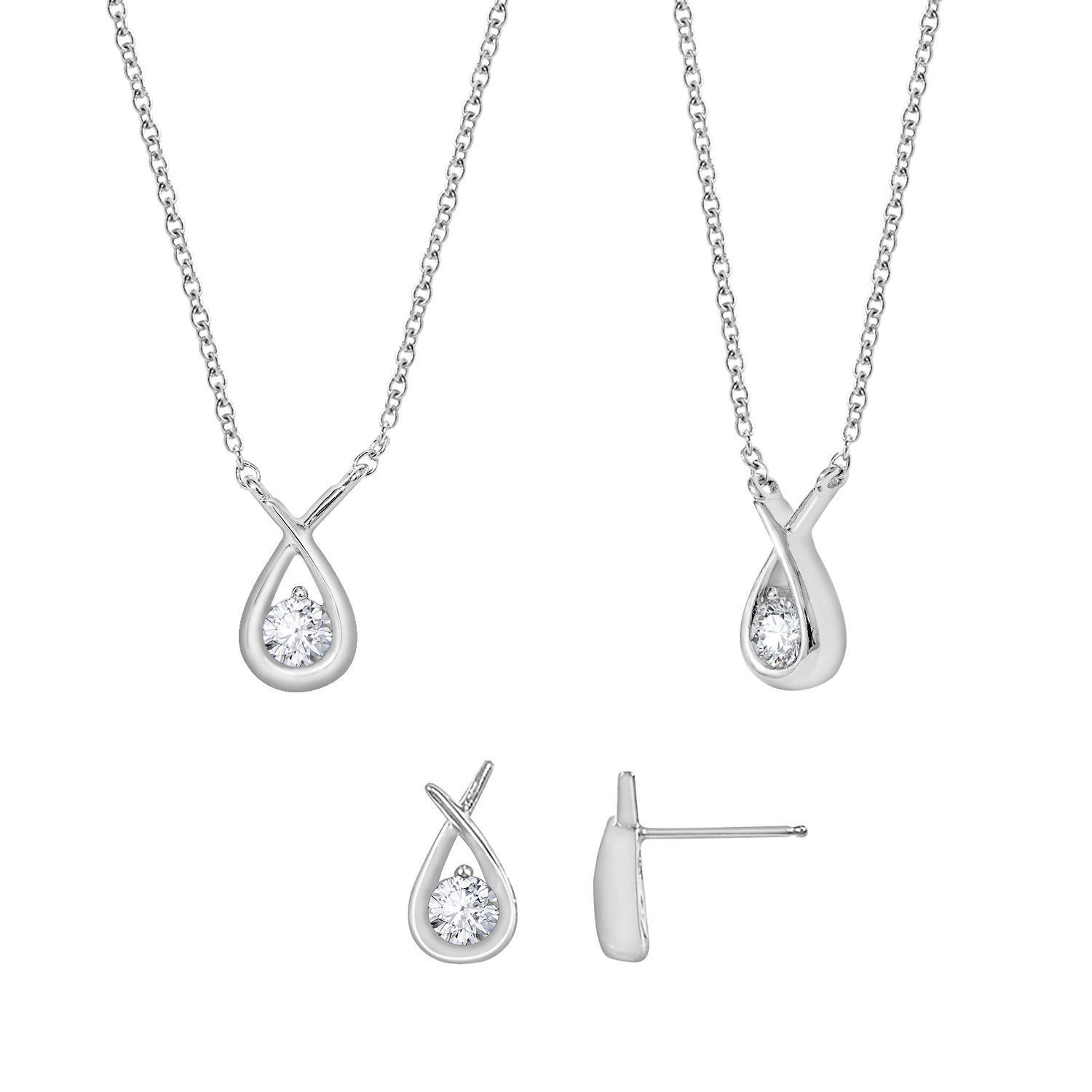 Set Viiva Teardrop Collection Đính Đá Cubic Zirconia