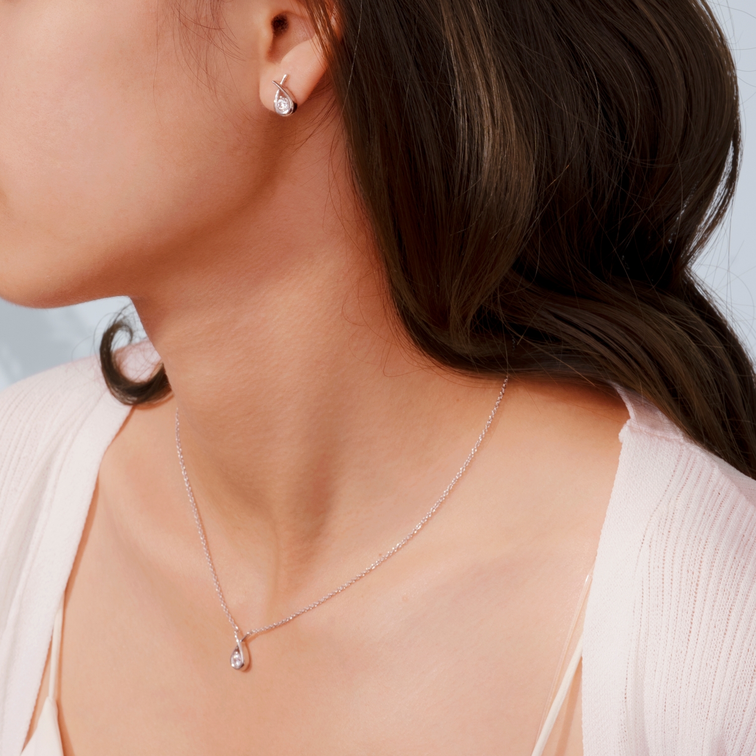 Set Viiva Teardrop Collection Đính Đá Cubic Zirconia