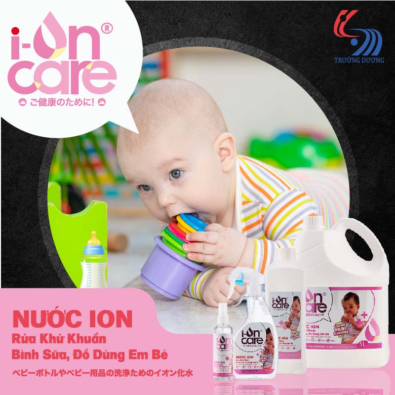 Nước ION Rửa khử khuẩn bình sữa, đồ dùng em bé
