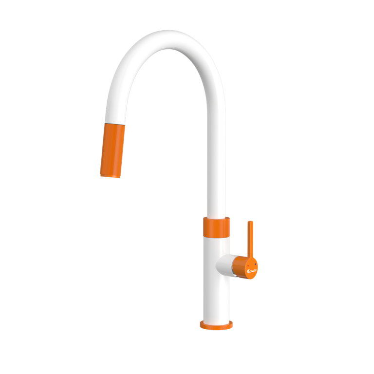 Vòi rửa bát dây rút Konox Lasi Orange