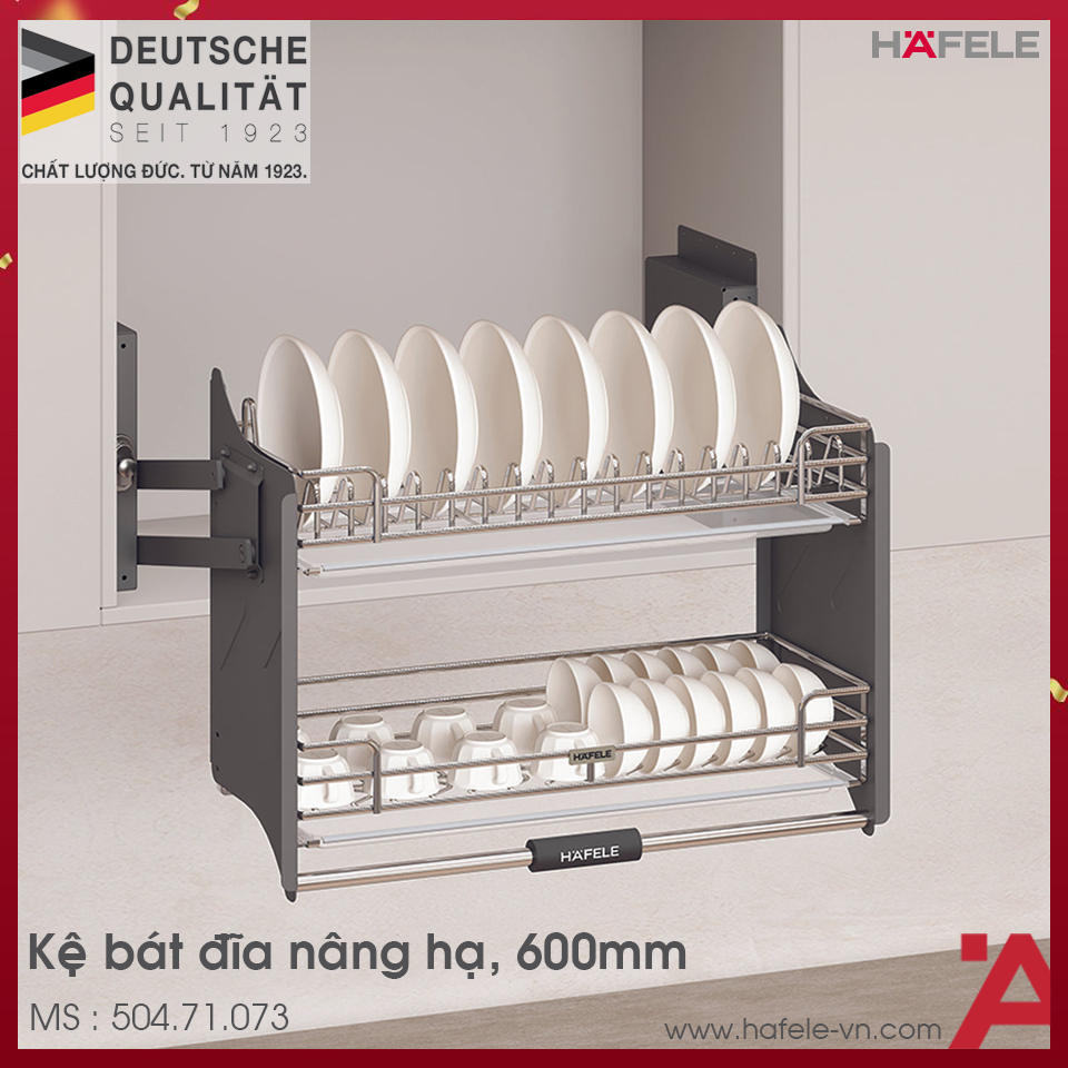 Kệ Chén Đĩa Nâng Hạ Oria INOX 304 800mm Hafele 504.71.076