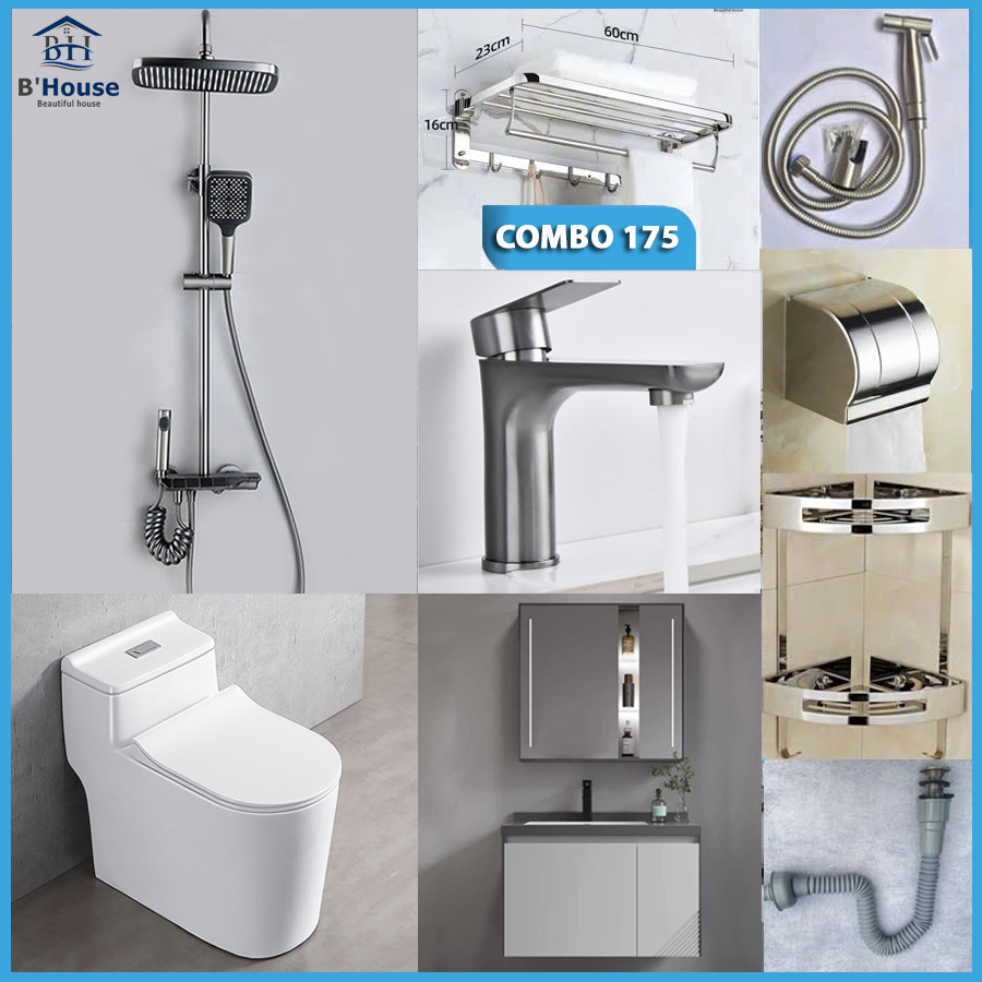 Combo phòng tắm, combo nhà tắm, trọn bộ thiết bị vệ sinh phòng tắm 175