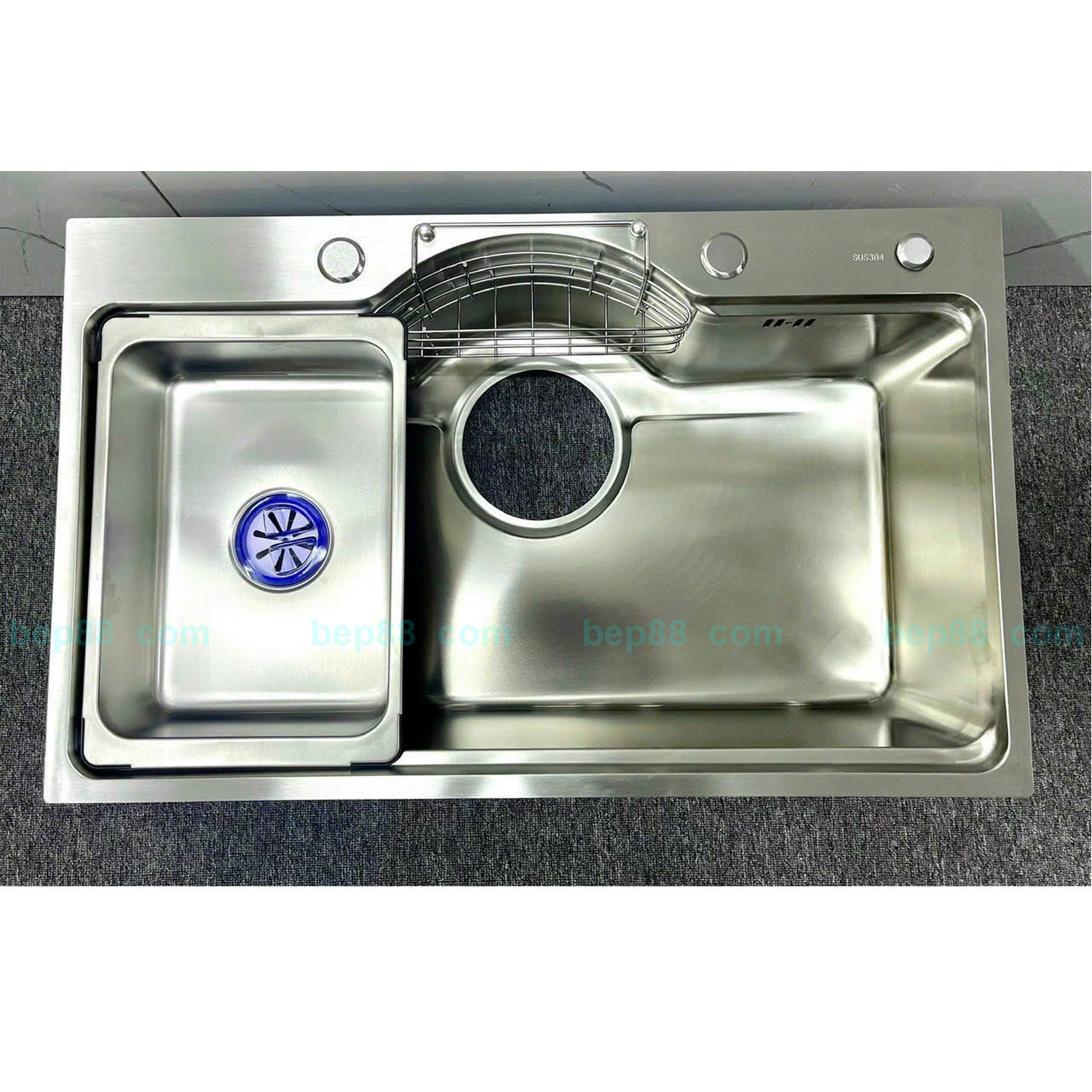 Chậu rửa bát 1 hố bán nguyệt inox 304