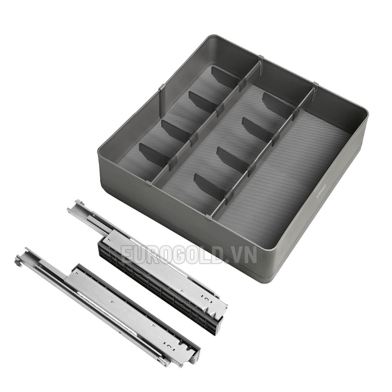 Tủ Đồ Khô 1 Tầng Cao 151MM Ngăn Kéo Độc Lập Màu Ghi EKM25260 (EKL25260) Eurogold
