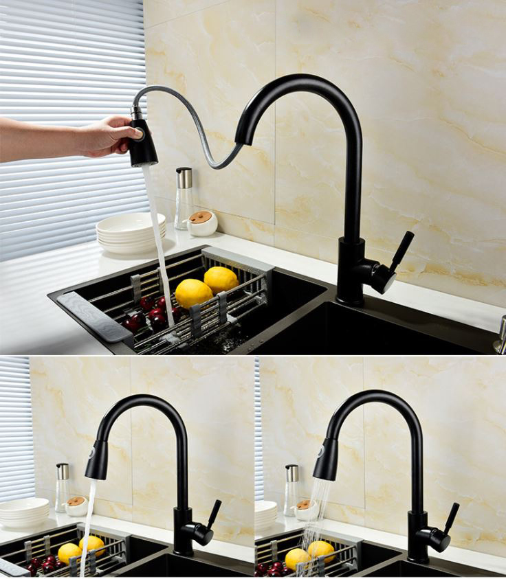 Vòi chậu rửa bát dây rút nano loại 2 VC 5022A