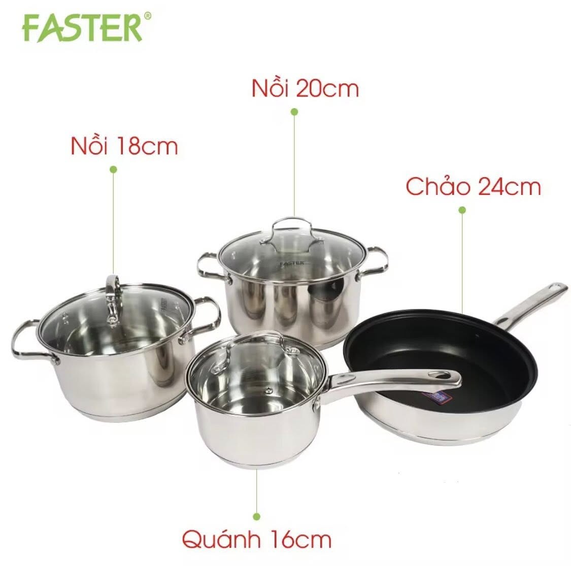 Bộ nồi Faster Comfor 4 món
