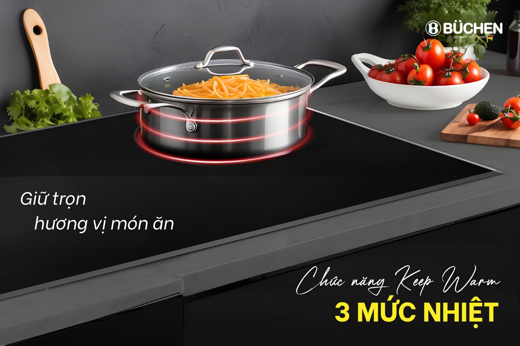 Chức năng Keep Warm ba mức nhiệt của Buchen BUC779 Pro