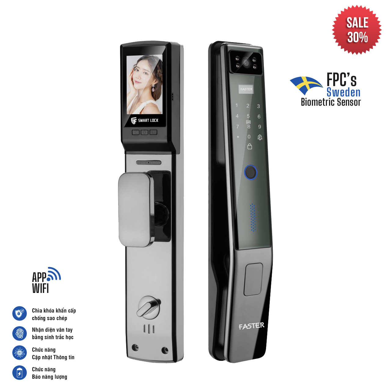 Khóa Faster chuông hình FS FS006 BG