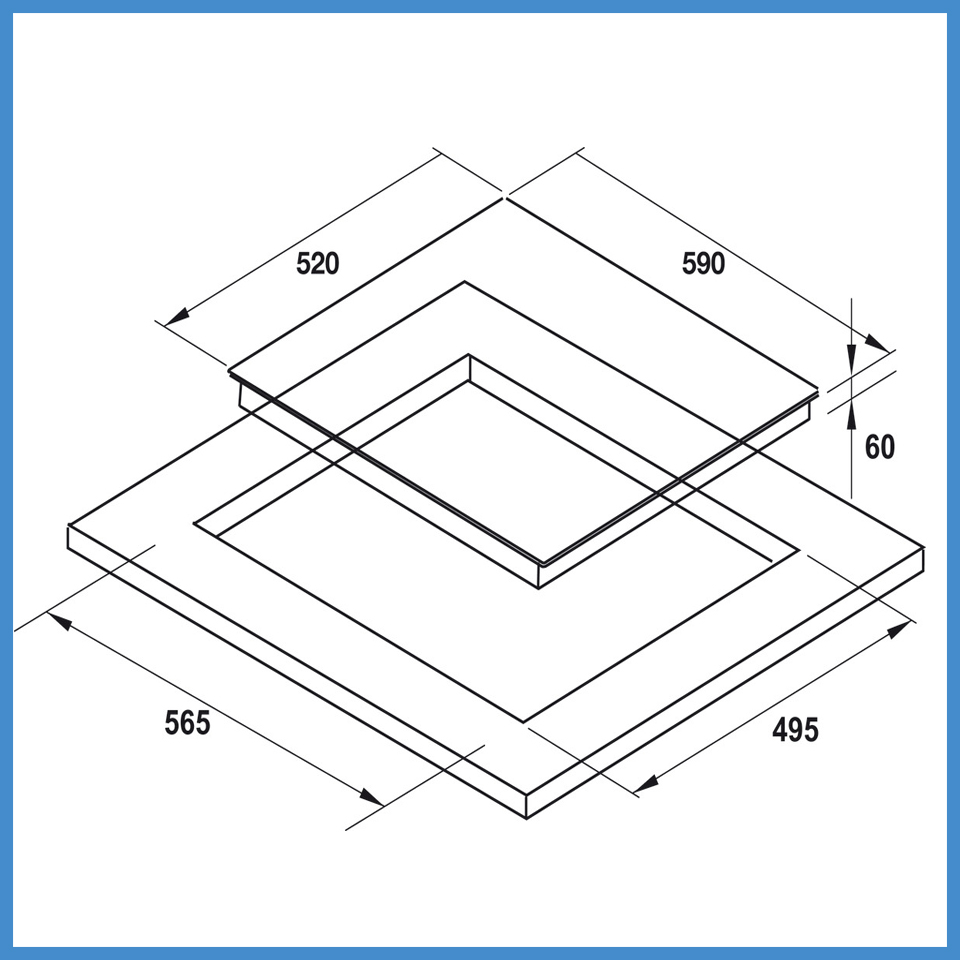 Thiết kế và kích thước bếp từ Hafele HC-I6032B