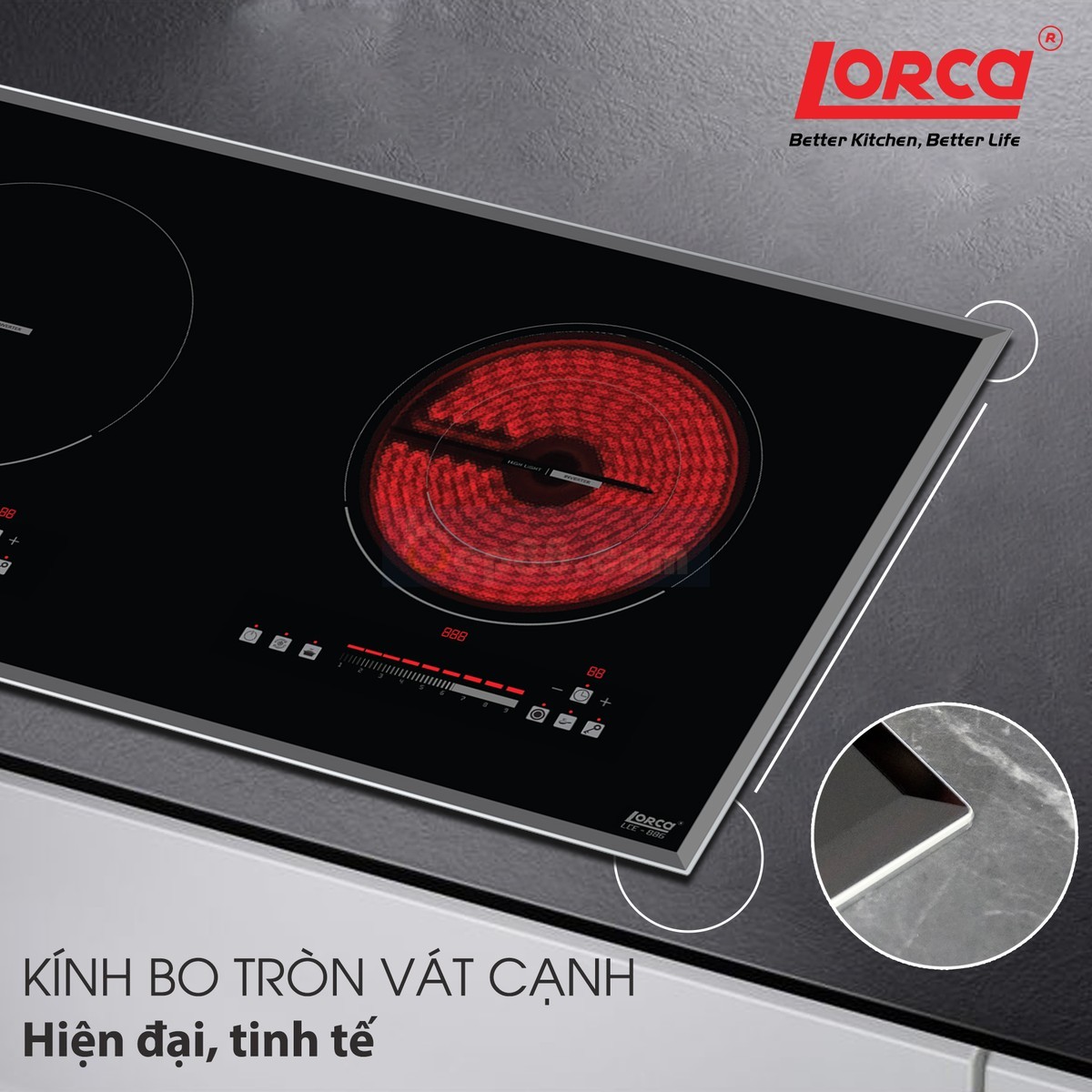 Bếp ĐIỆN TỪ ĐÔI LORCA LCE 886D - hình ảnh chi tiết 4