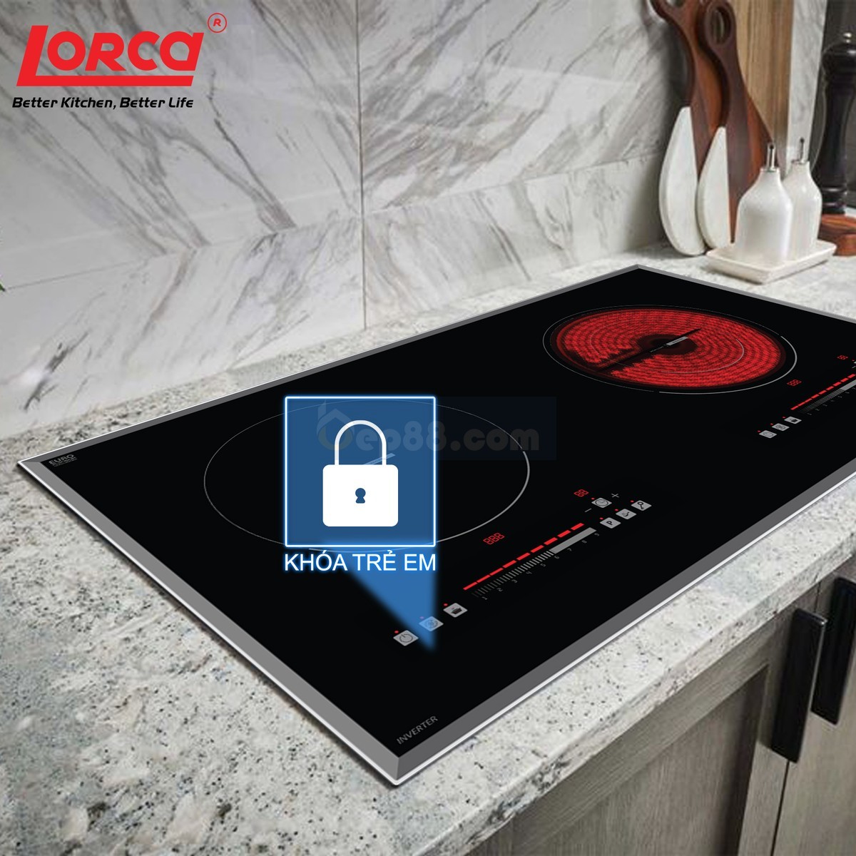 Bếp ĐIỆN TỪ ĐÔI LORCA LCE 886D - hình ảnh chi tiết 7