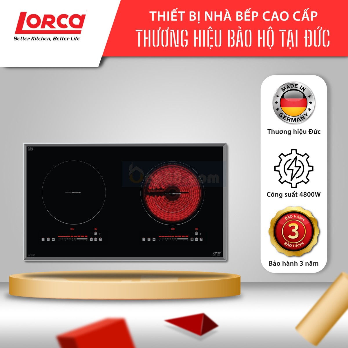 Bếp ĐIỆN TỪ ĐÔI LORCA LCE 886D tại Bep88
