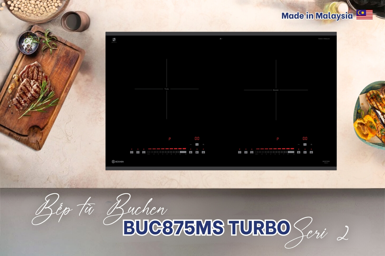 Bếp từ đôi Buchen BUC875MS Turbo Seri 2 - ảnh chính hãng 2