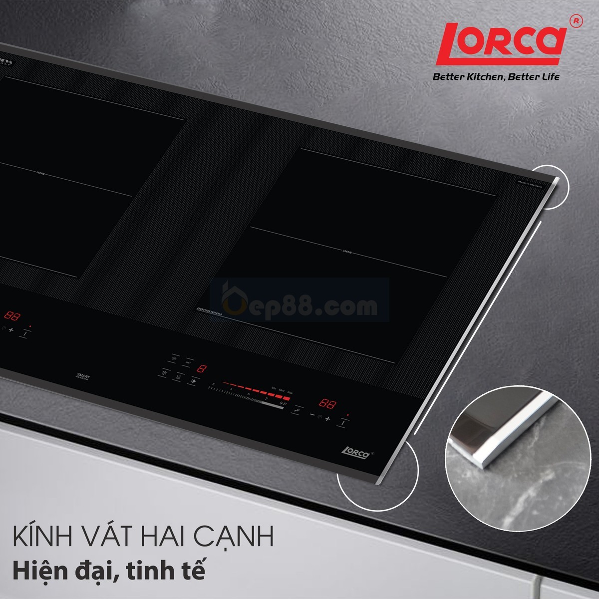 Bếp từ đôi Lorca LCI80065PULUX8E - hình ảnh chi tiết 4