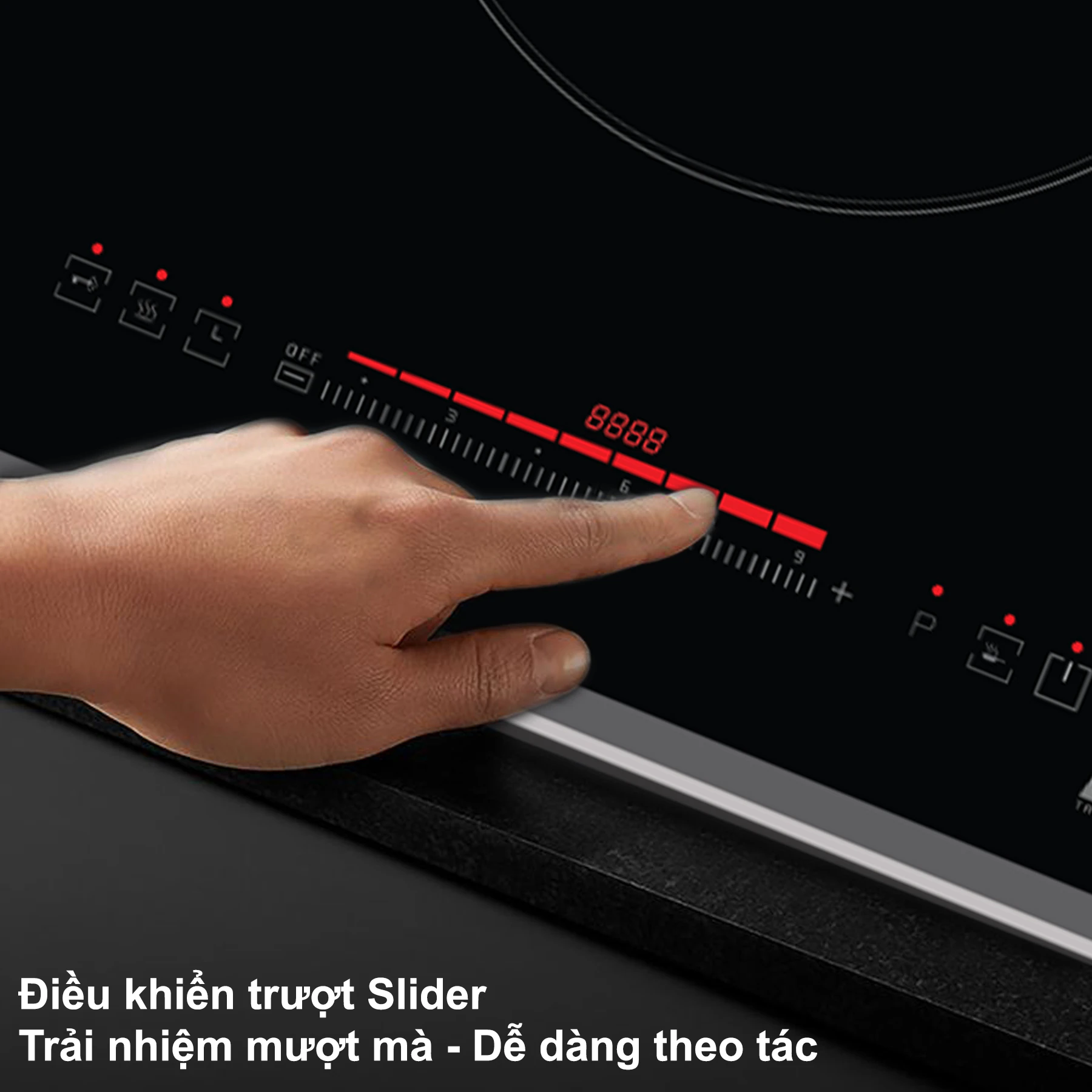 Điều khiển Slider của Bếp từ đôi Lorca TA-1006 PLUS