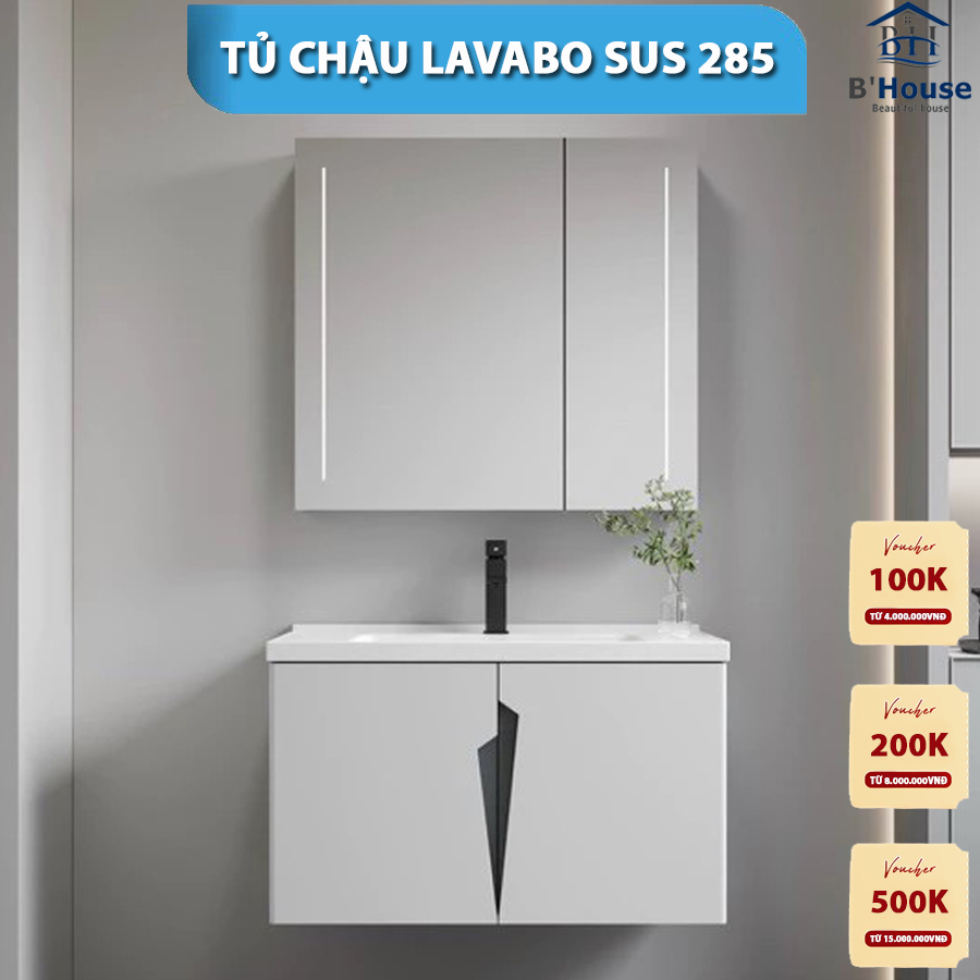 Bộ Tủ Gương Phòng Tắm, Tủ Lavabo Đẹp, Tủ Lavabo Phòng Tắm CR 285