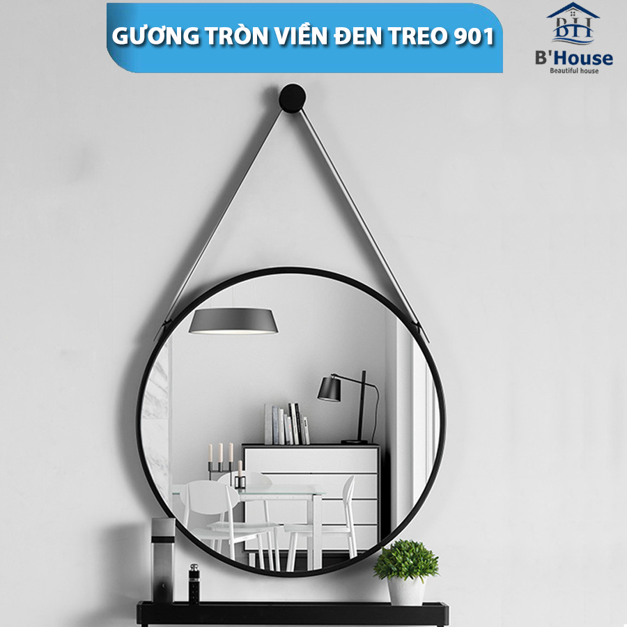 Gương Tròn Viền Đen Treo 901