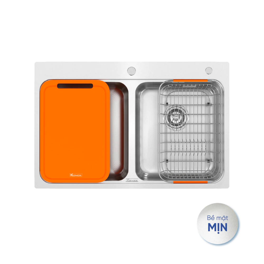 Chậu rửa bát Konox 2 hố cân R50 Tari 7851TD