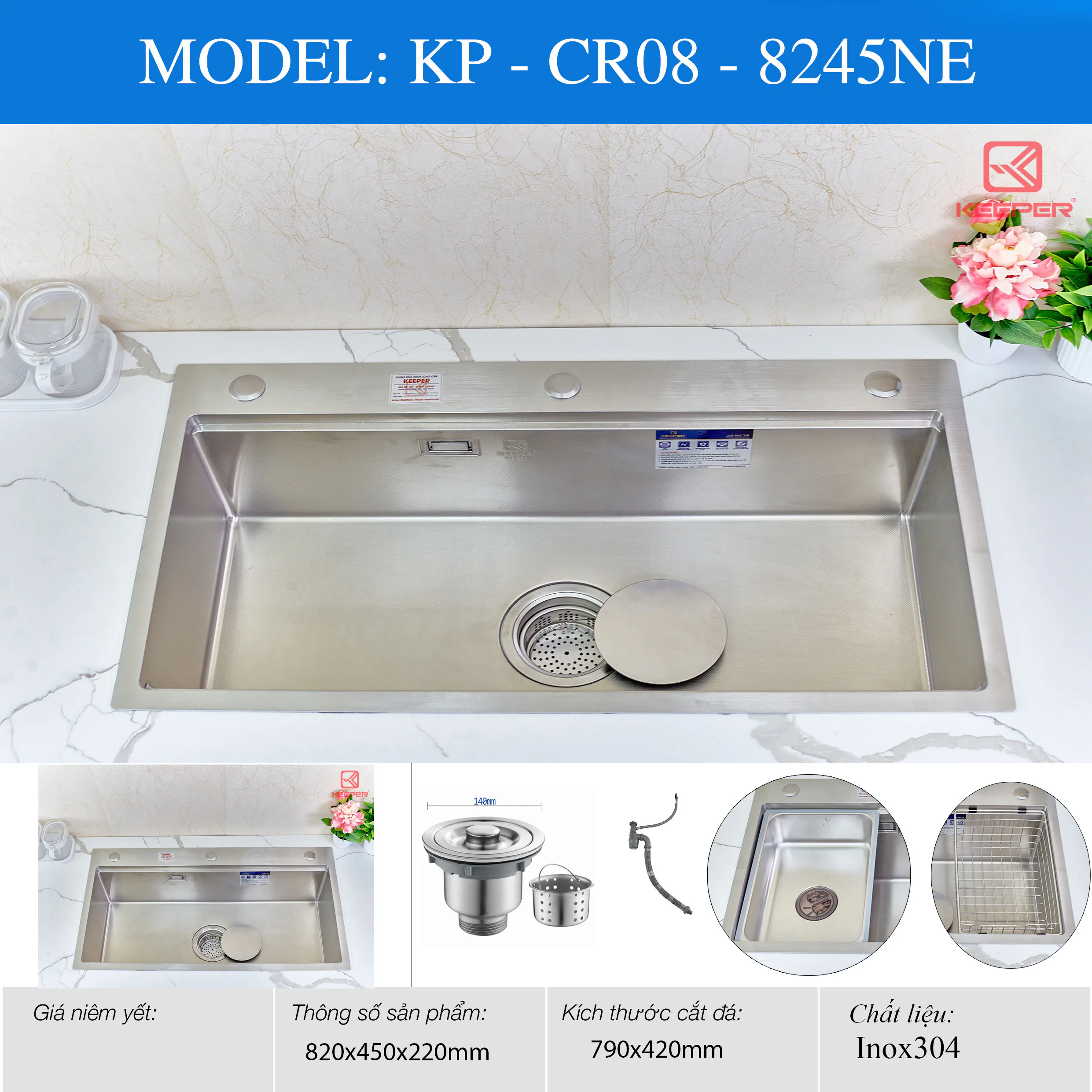 CHẬU RỬA KEEPER –CR08 – 8245NE