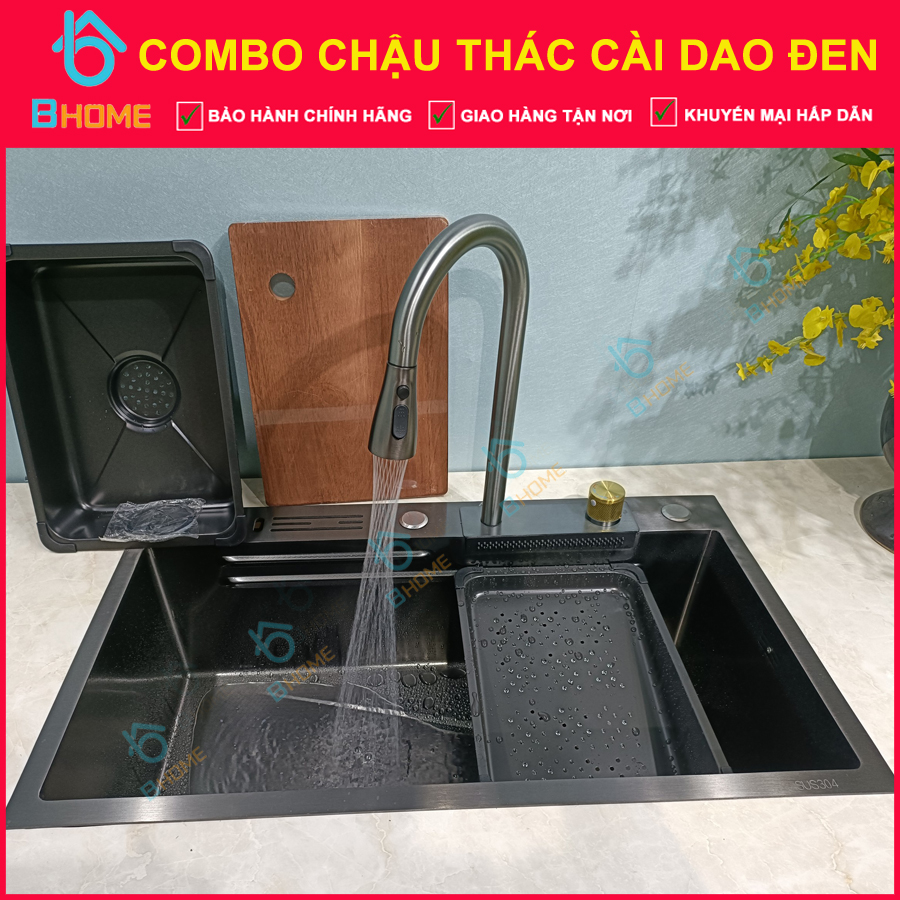 Bộ Chậu rửa bát Thác cao cấp có cài dao