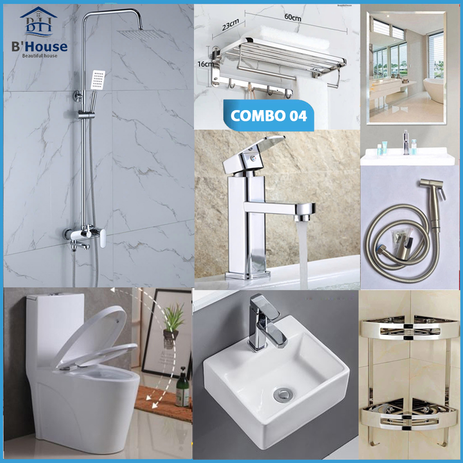 Combo phòng tắm, combo nhà tắm, trọn bộ thiết bị vệ sinh phòng tắm 04