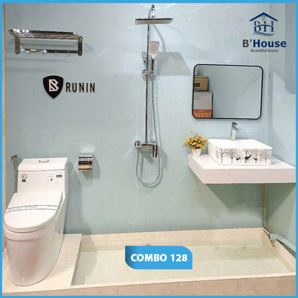 Combo phòng tắm, combo nhà tắm, trọn bộ thiết bị vệ sinh phòng tắm  128