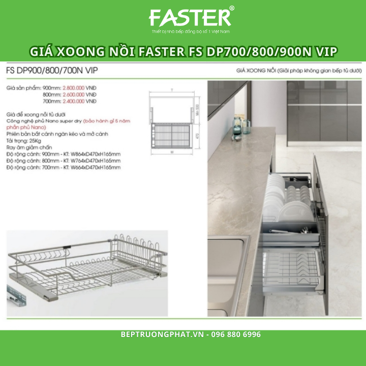 Giá để xoong nồi tủ dưới Faster FS DP 700/800/900N VIP