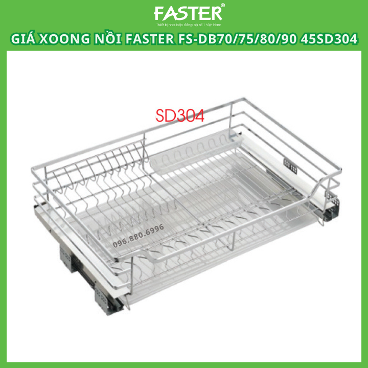 Giá xoong nồi nan dẹt Faster FS-DB70/75/80/90 45SD304-Inox 304 cao cấp