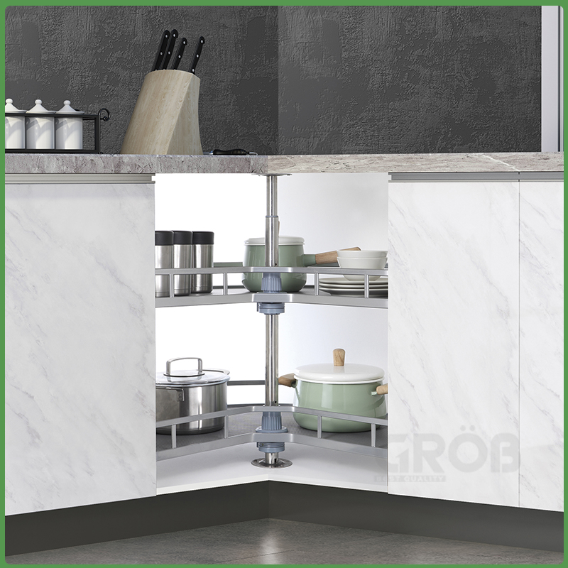 Mâm xoay 270 inox SUS304 nan dẹt đáy melamin Grob GM304-270.8