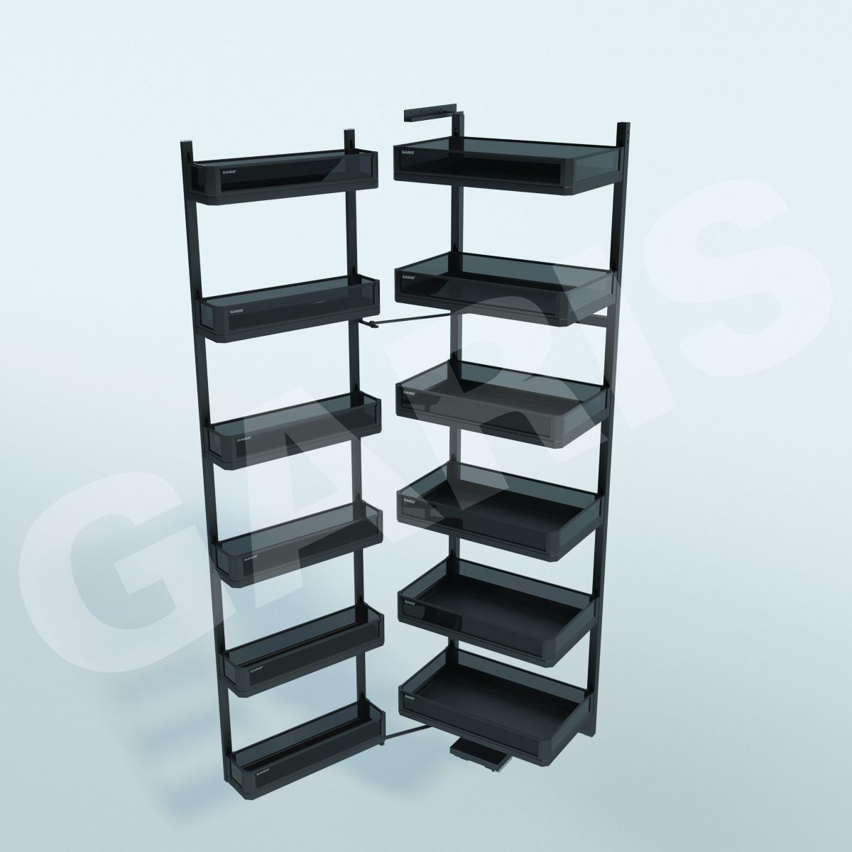 Tủ đồ khô 6 tầng Garis GSD645 vách kính tối màu