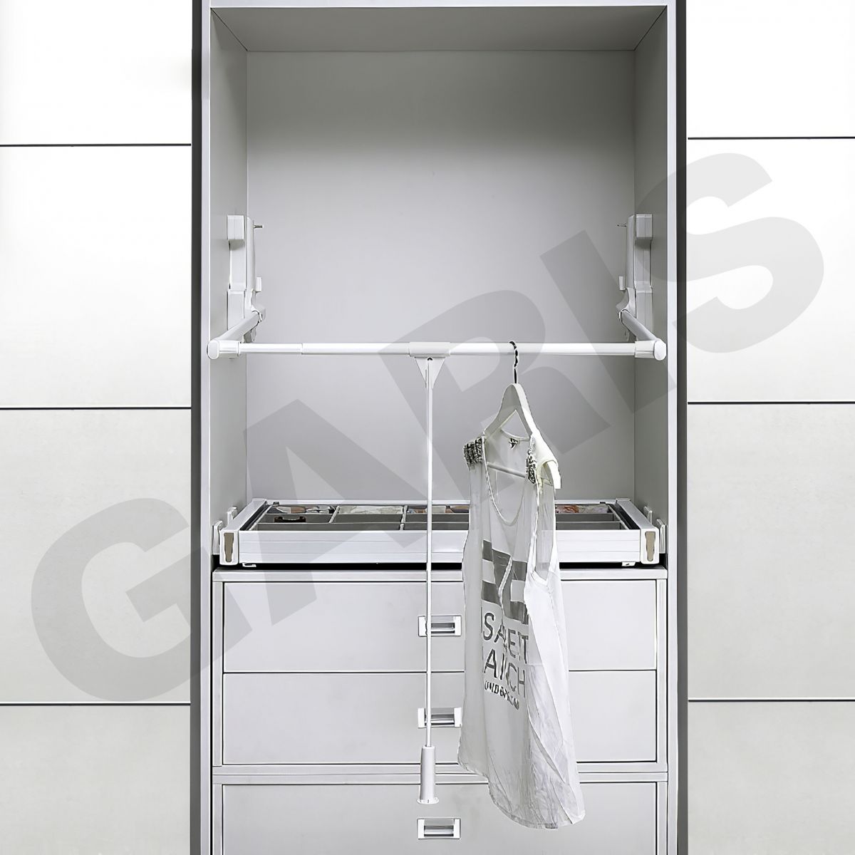 Suốt nâng hạ treo quần áo cơ Garis GWL14 màu trắng