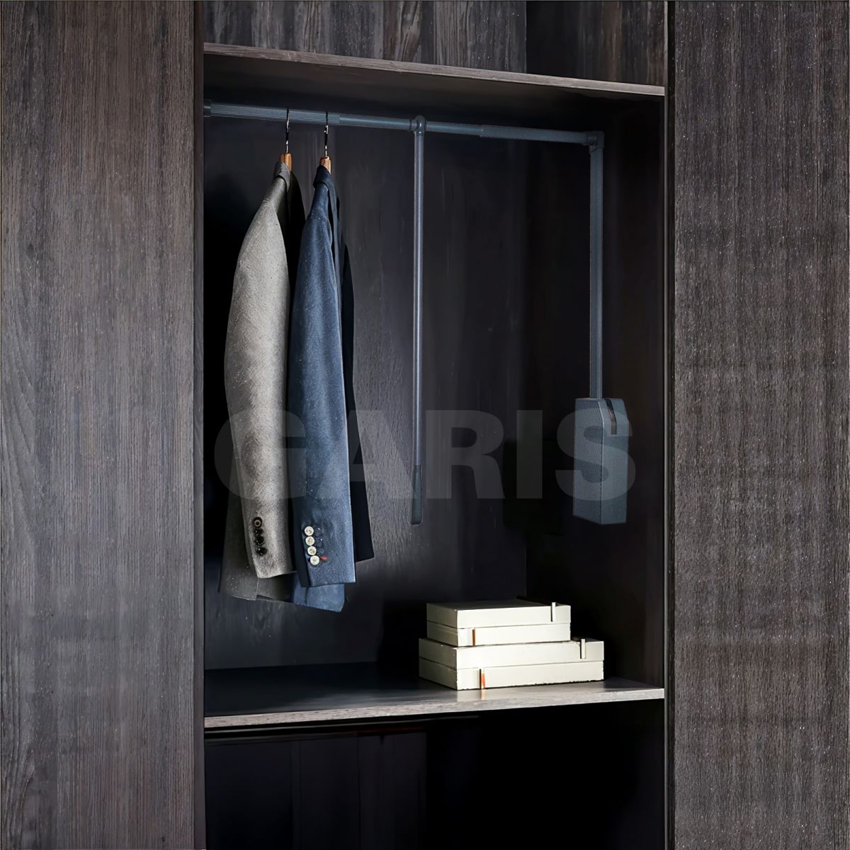 Suốt nâng hạ treo quần áo cơ Garis GWE34 màu xám xanh