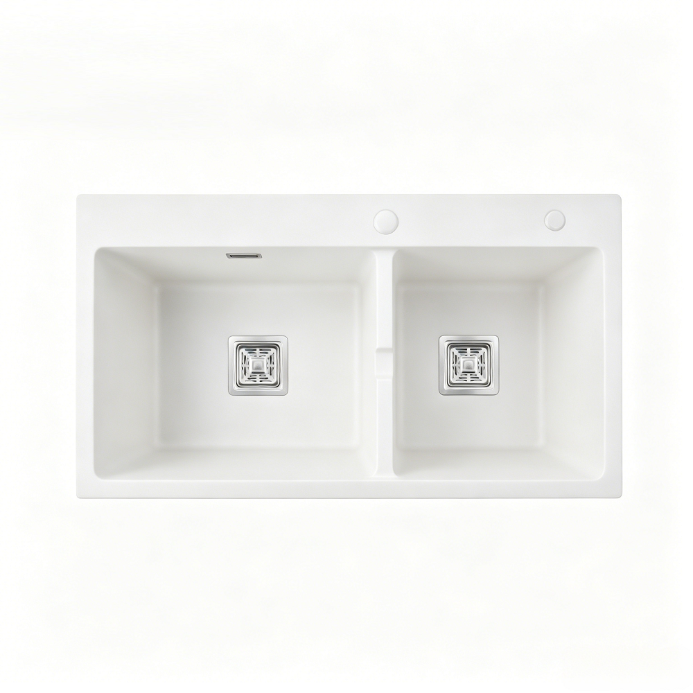 Bồn rửa chén đá 86x48cm W Trắng