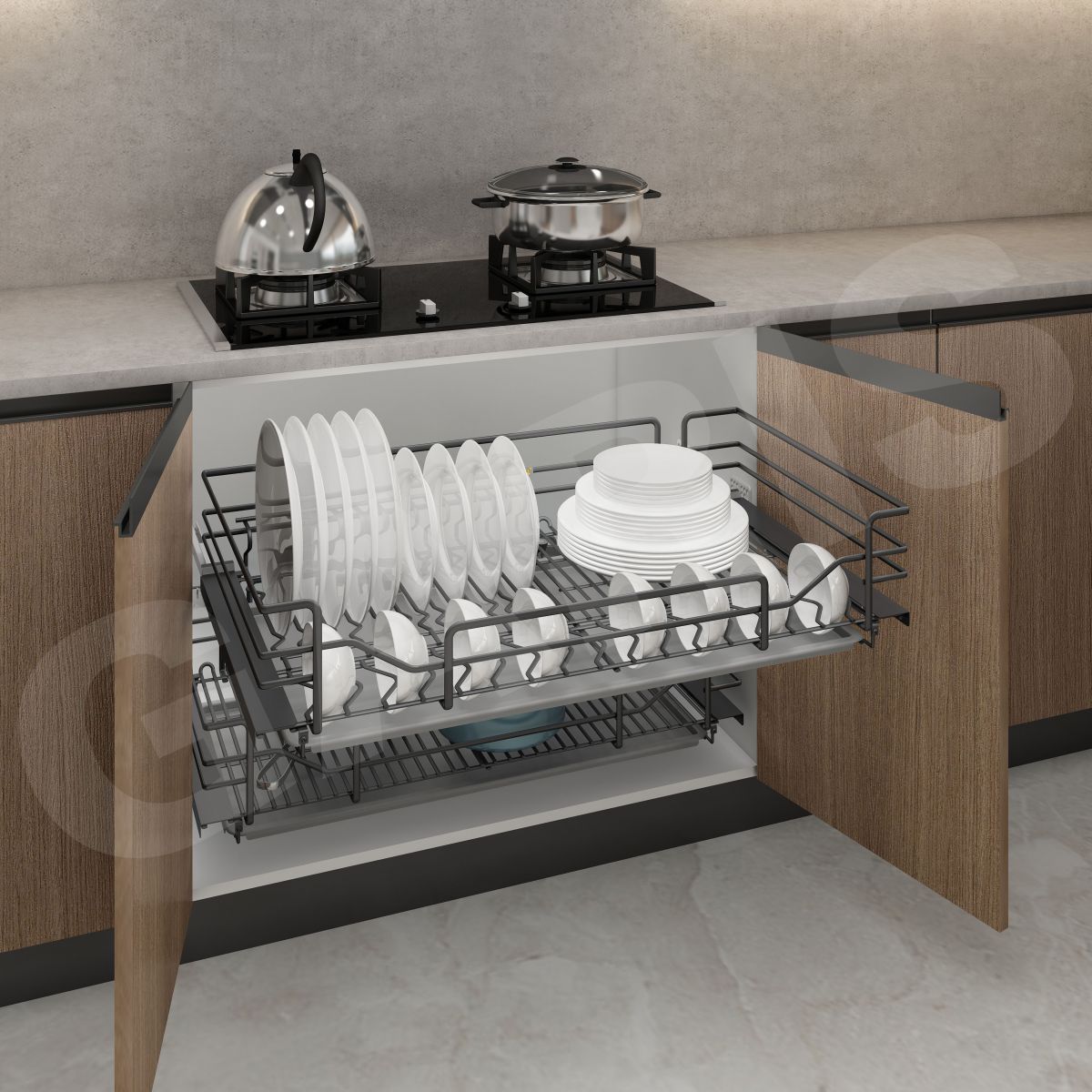 Giá xoong nồi, bát đĩa Garis GDN47 thép phủ nano Titan