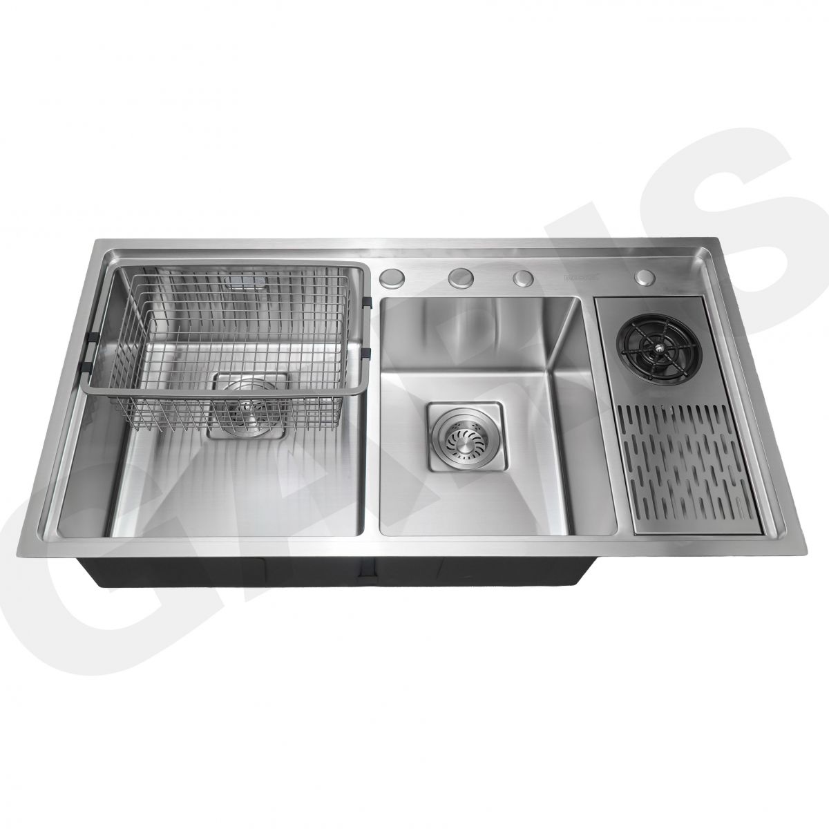 Chậu rửa bát 2 hố Garis MS22.96 tích hợp máy rửa cốc