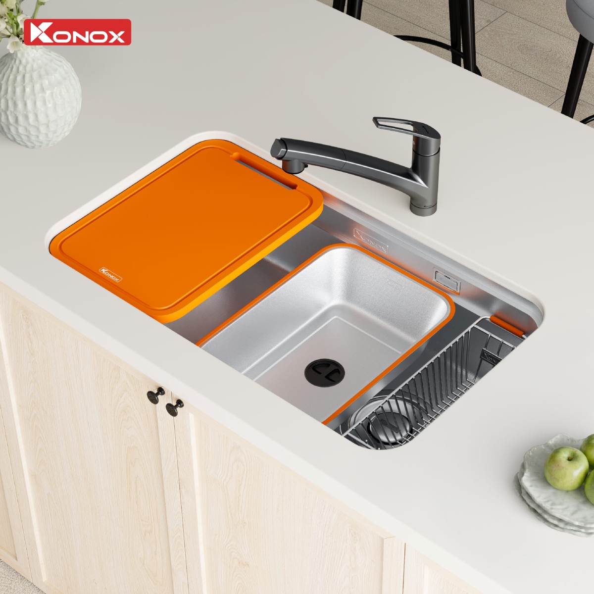 Chậu rửa bát phong cách Nhật chống xước Tari Smart 8047