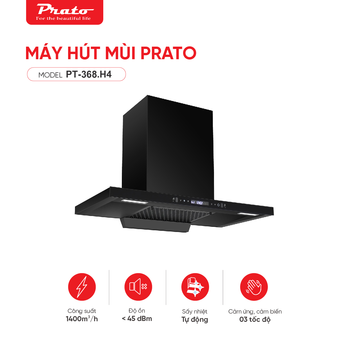 Máy hút mùi chữ T Prato PT-368.H4