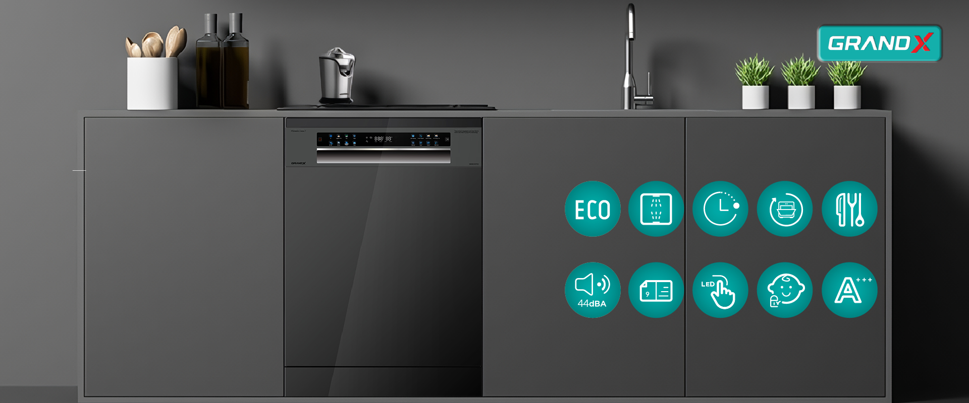 Máy rửa bát GrandX SMS8GX87G Series 8+ - ảnh chi tiết